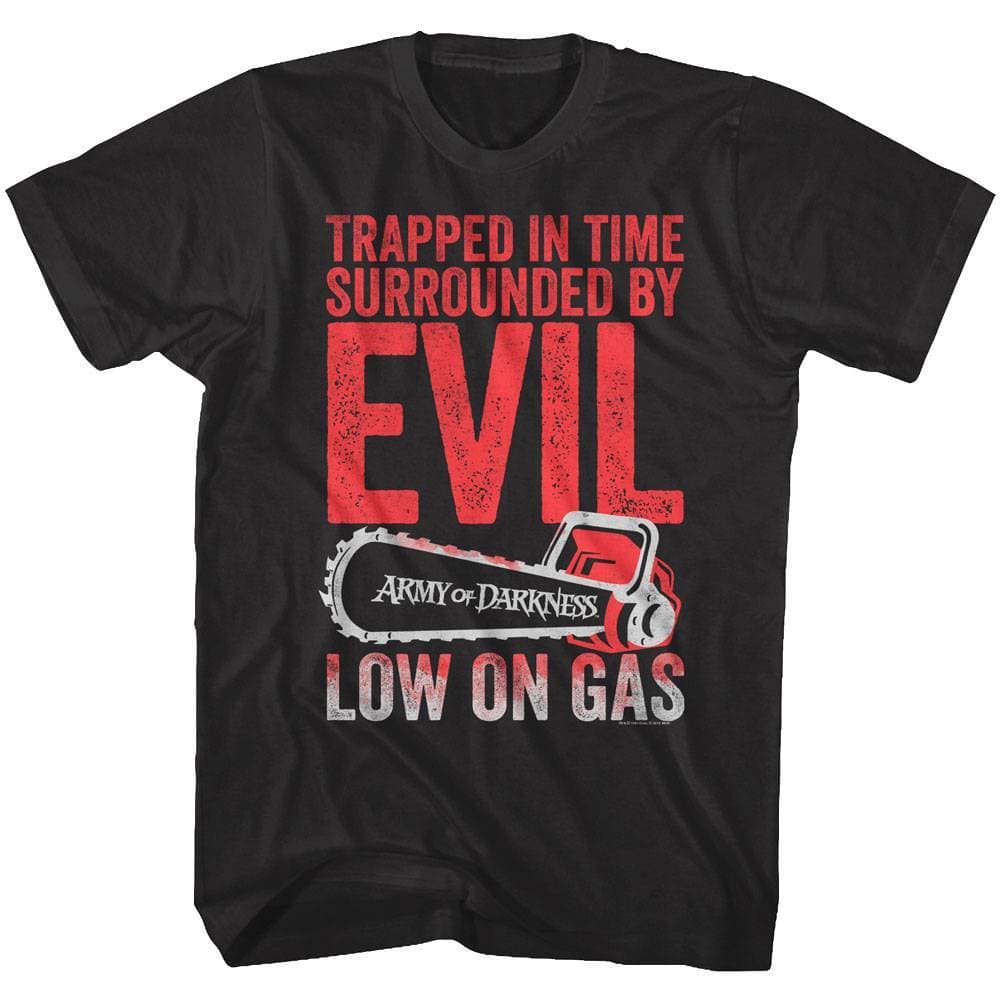 

Army of Darkness Chainsaw Low on Gas Mens T Shirt Fashion Trend Y2K Men Clothing T Shirts 4XL