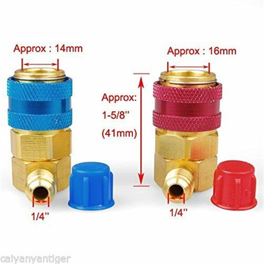 

New Pair Car A/C R134a High Low Side Quick Coupler SAE Fitting Adapter