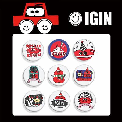Jin Kim Seokjin IGIN Series Cartoon Badge Cute Character Round Pin Badges Brooch Apparel Backpack Decoration Kpop Idol Fan Support Collectible