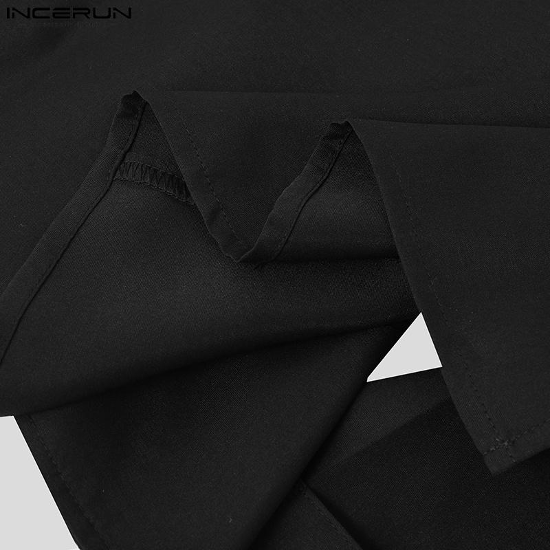 INCERUN Black Men Long Sleeves Casual Loose Blazer Coats