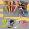Outdoor All-Match Bequeme Hausschuhe Große Größe Damensandalen Damen Spitzensandalen Schuhe Schnürung Zehenfrei Sexy Hohe Eckige Sandalen