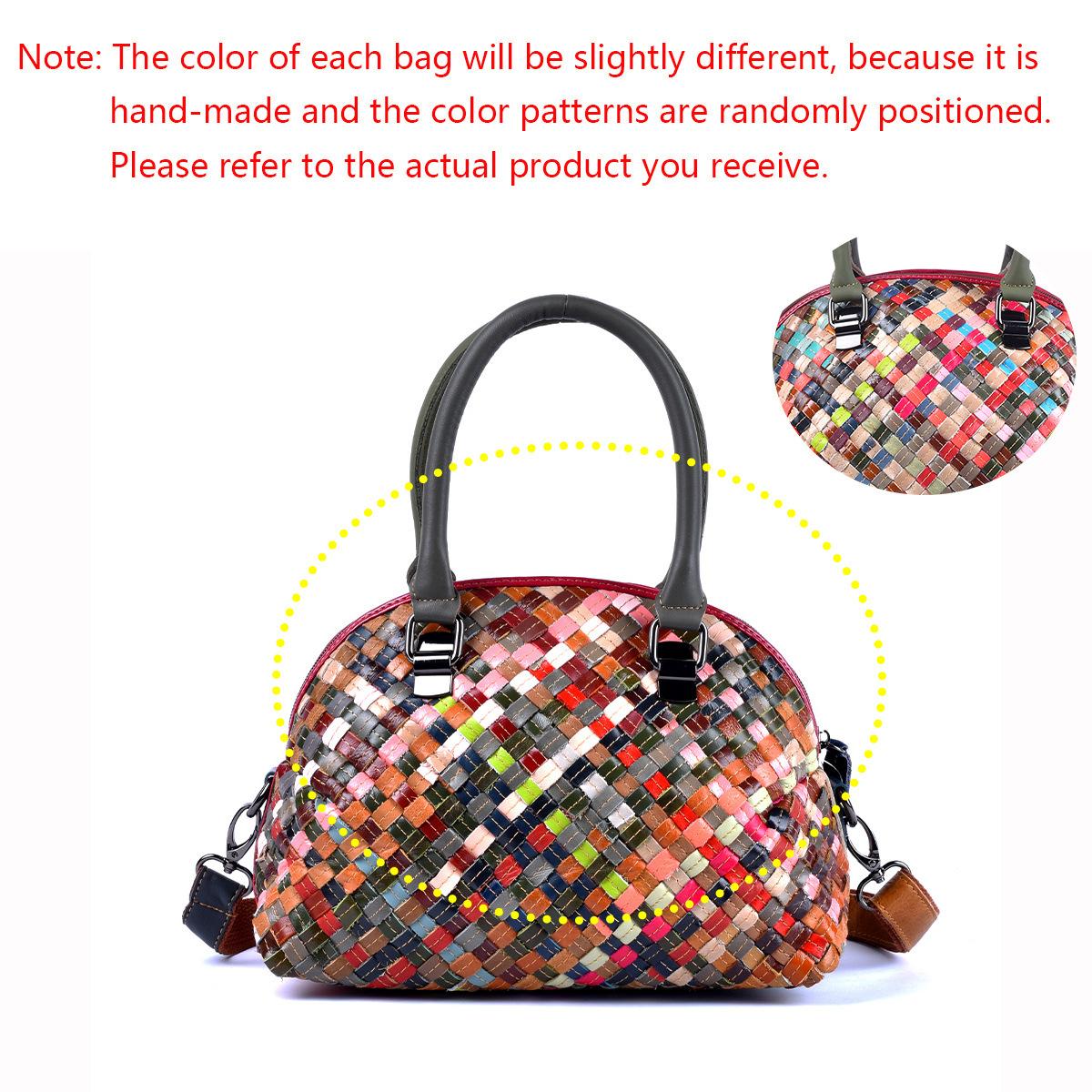 

Leather Women S Bags Hand-Woven Colored Cowhide Handbags Shoulder Messenger Bags Casual Travel Women S Small Bags разноцветный