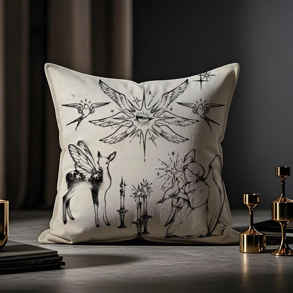 Fairy Tale Fantasy For Adults Cushion Cover Anti-dustmite Pillowcase Invisible Zipper Silky Short Plush Sofa Cushion Cover