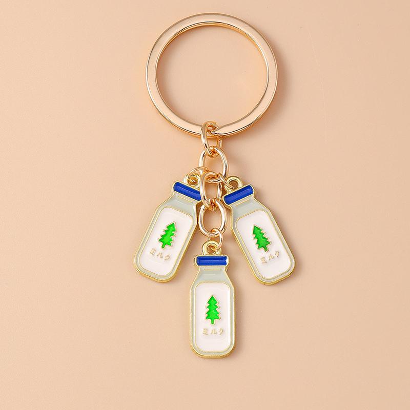 Cute Enamel Simulation Food Fruit Keychan Lemon Strawberry Key Ring for Women Girls Handbag Pendant DIY Jewelry Gift