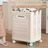 Large Capacity Wheeled Folding Laundry Basket Folding Dirty Clothes Basket  for Home Use