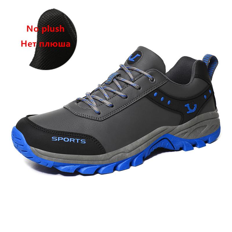 Fashion Men Boots Autumn Winter Men Warm Plush Snow Boots Men Waterproof Ankle Boots Outdoor Hiking Sneakers Fashion Big Size Men Shoes