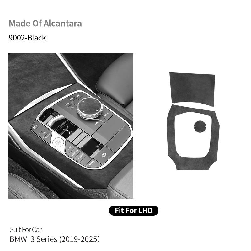For BMW 3er G20 G21 G28 Center Console Panel and Knob Cover Trim Frame Sticker Made of Alcantara Car Interior Custom Accessories