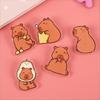 Set of 9 Fashionable Capybara Brooch Acrylic Lapel Pin Lovely Animal Shaped Badge Scratch Resistant Pins for Clothing
