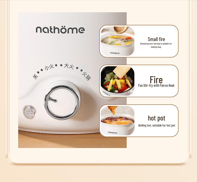 Multifunctional Mini Electric Cooker: All-in-One Pot for Steaming, Frying, Braising, and Cooking - Perfect for Dormitory Use.