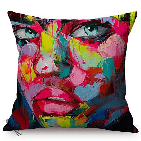 Celebrity Portrait Abstract Oil Painting Design Decoration Cushion Cover Funky Art Luxury Home Decor Sofa Throw Pillow Case