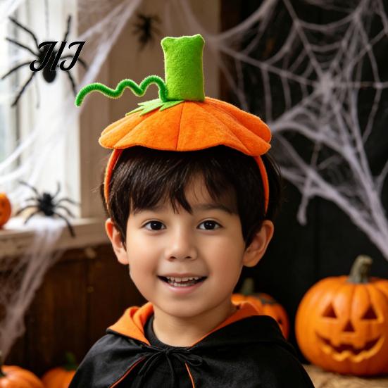 Kids Pumpkin Headbands Halloween 3D Headband for Kids, Dress-Up Hair Hoop Childrens Headwear Band, Accessory Thanksgiving Festival Cosplay Costume
