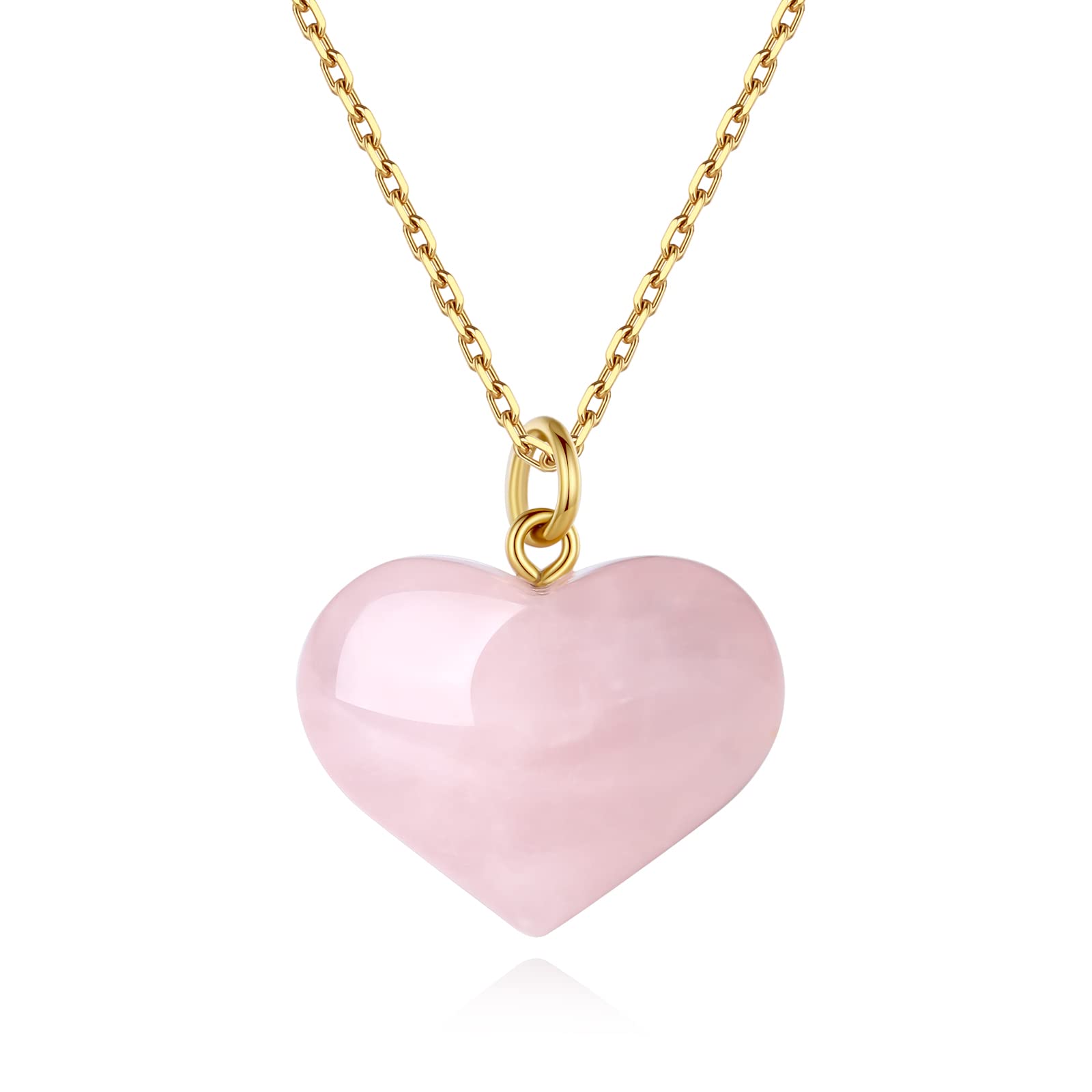 

GAVU Rose Quartz Heart Power Stone Necklace for Women [GAVU] рожевий кварц кольору