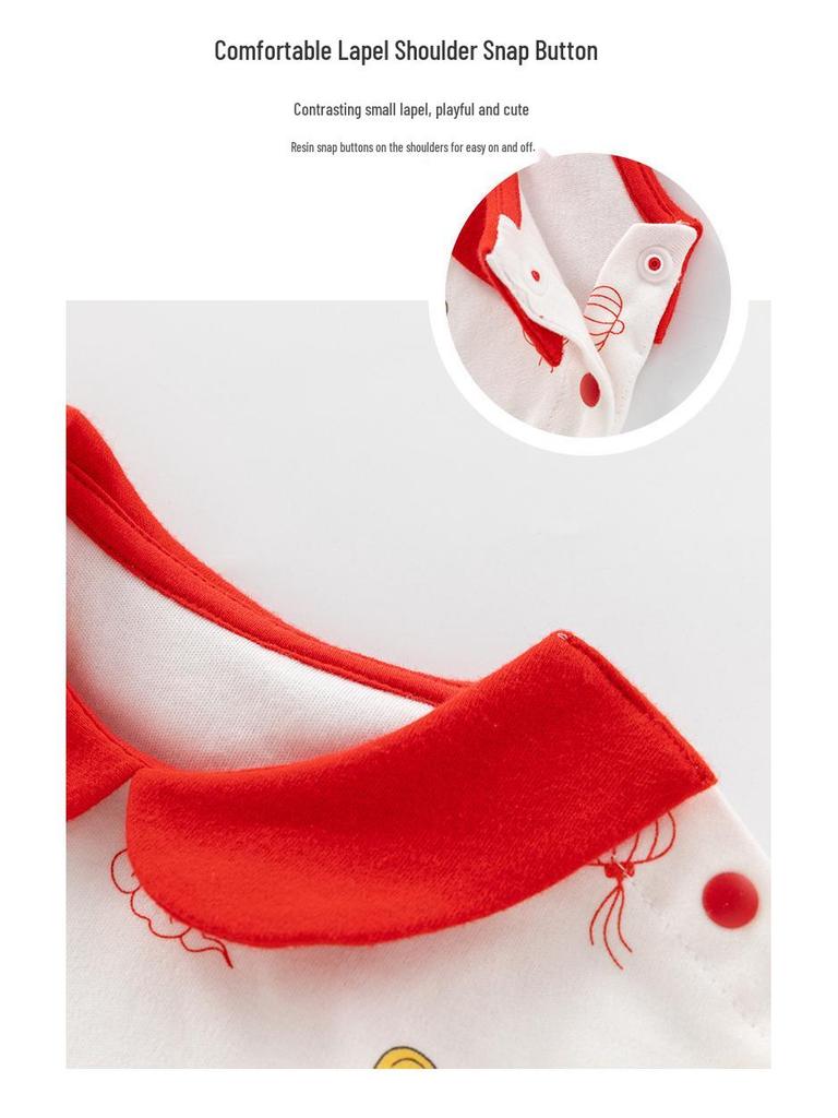 Newborn Chinese Style Cotton Long Sleeve Romper