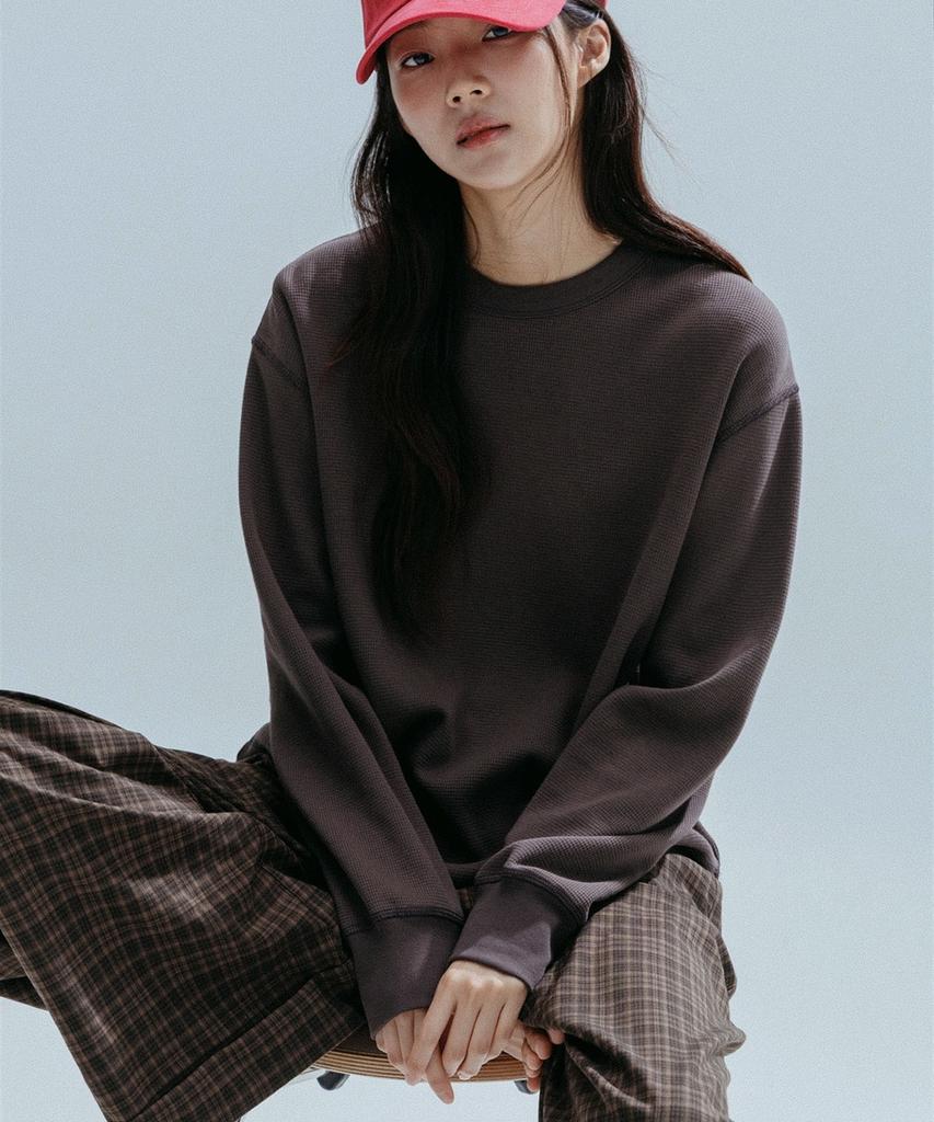 ANNEHEARTS Glen Check Wide Easy Pants_Brown