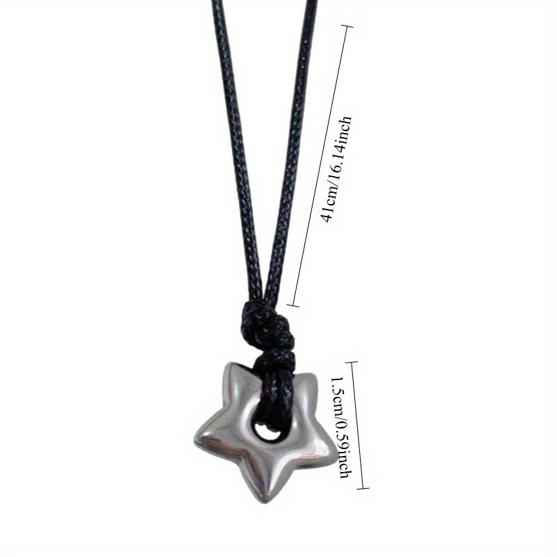 Retro rope five-pointed star pendant necklace, Gothic hollow star-shaped fashionable men's and women's accessories, necklace, gift
