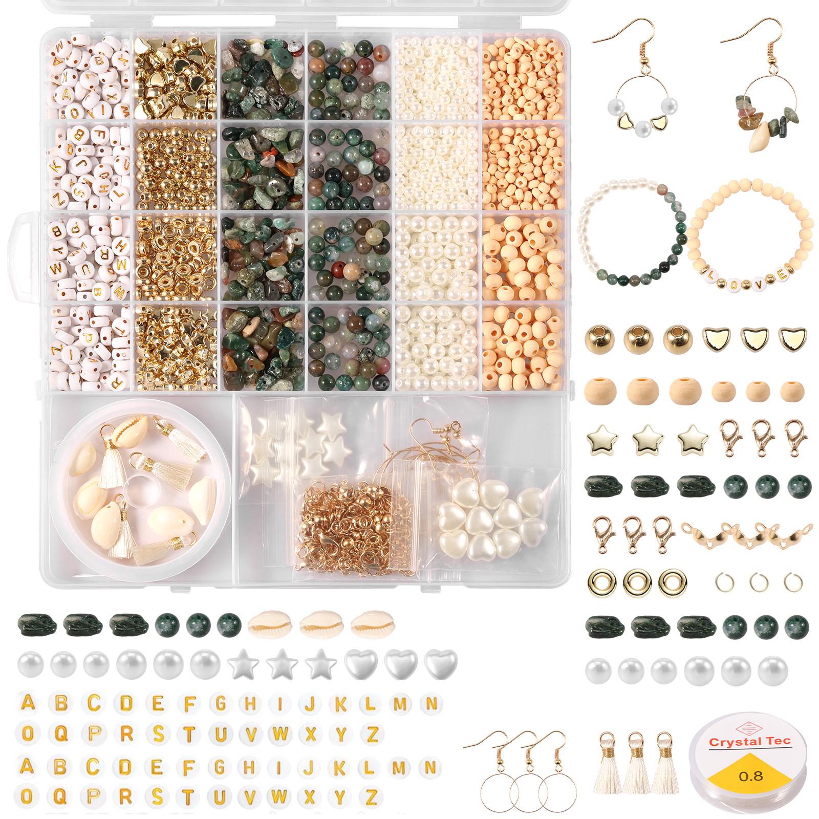 

Natural Stone Beads Jewelry Making Kit DIY Bracelet Earrings Handmade Crafts Dreamcatchers keyrings Decorative Pendants Gifts