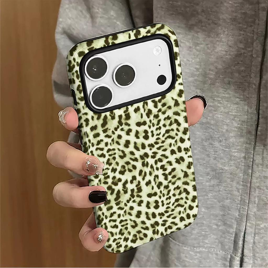 Filin 2-in-1 European and American personalized leopard print is suitable for iphone17promax Apple 15PRO/16 mobile phone case