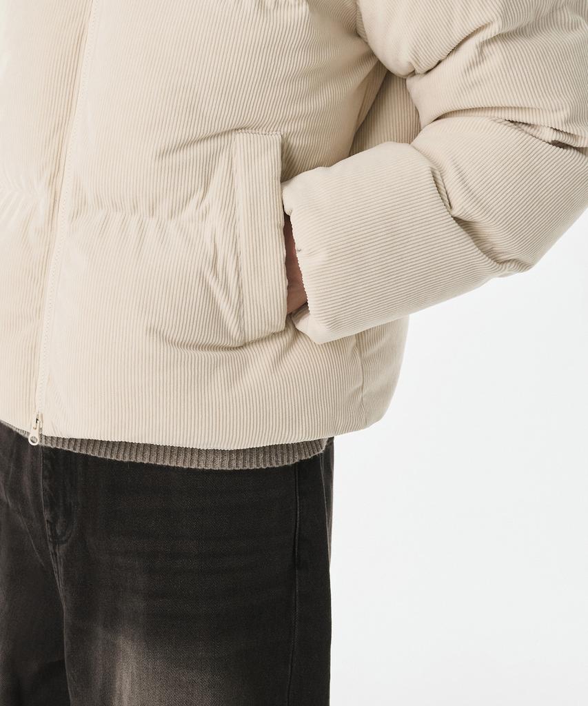 Musinsa Standard Daily Puffer Corduroy Short Padded Jacket [Cream]