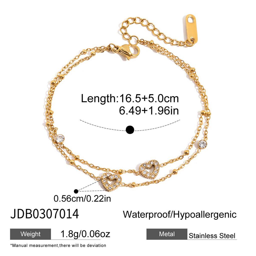 Delikat armband 18k guld nischdesign dubbellagerkedja QT-spänne armband