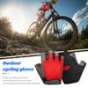 1 Pair Sports Cycling Bike Gloves Padded Half Finger Bicycle Gloves with Fastener Tape Shock-Absorbing Anti-Slip Breathable Gloves