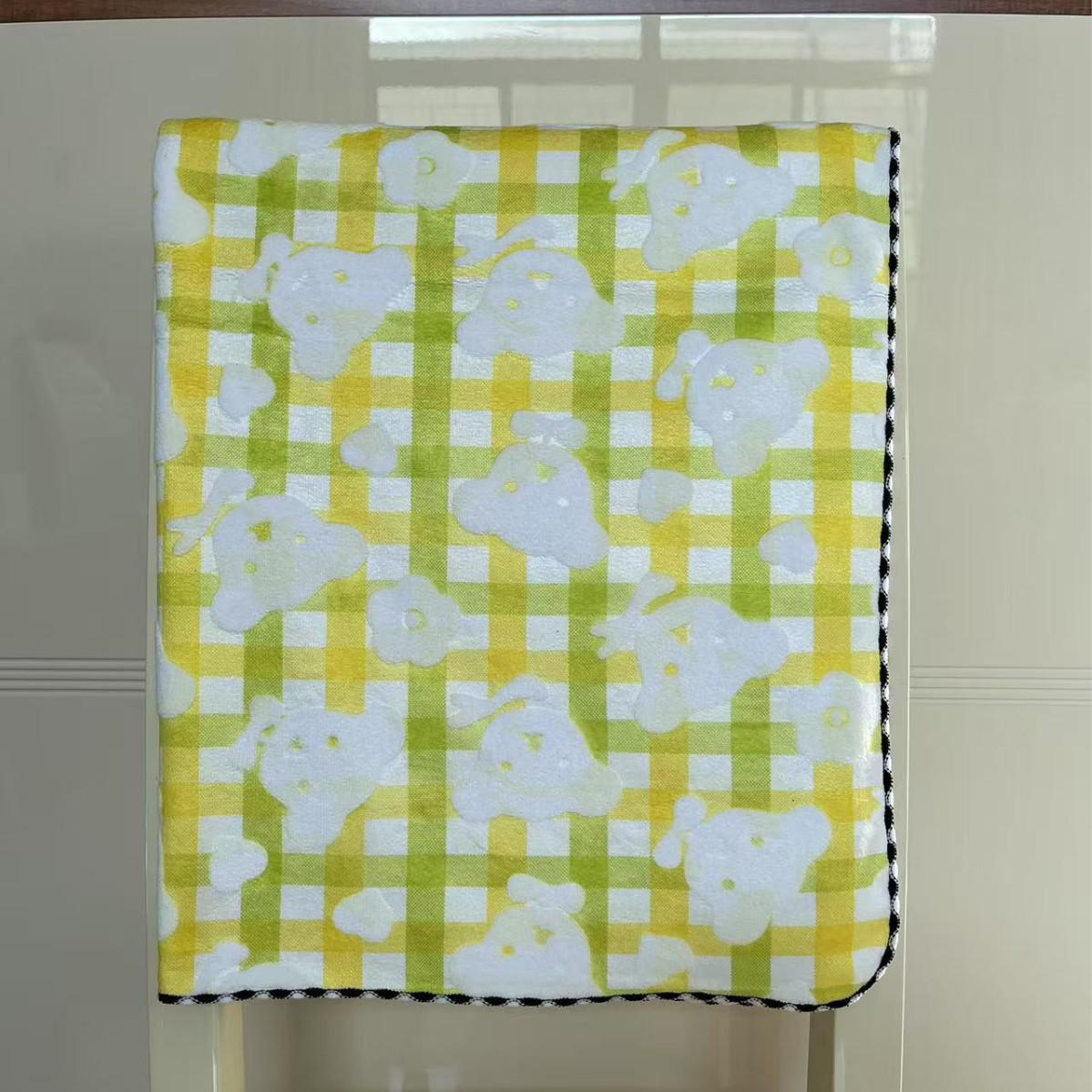 4D Embossed Flower Cartoon Face Towel - Three-Layer Gauze, Embroidered Bath Towel 70x140 жёлтый