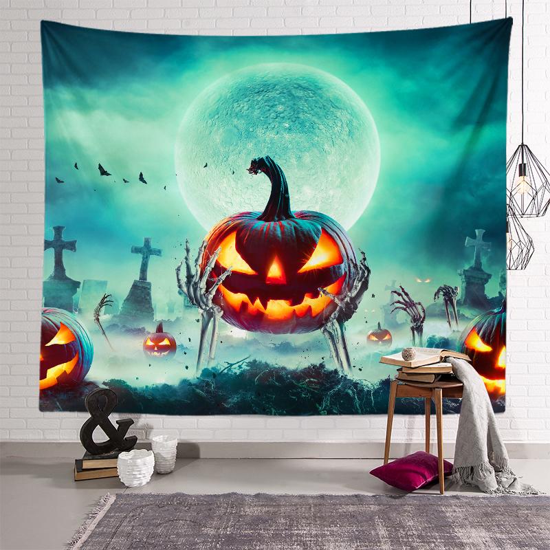 Halloweenská fluorescenční tapiserie Krásná nástěnná látková umělecká tapiserie Pokojová psychedelická domácí dekorace Tapiserie