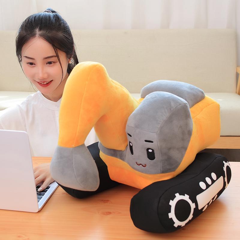 Simulation Tractor&Excavator Plush Toys Kawaii Car Dolls Stuffed Soft Vehicle Pillow Creative Christmas Birthday Gift for Kids