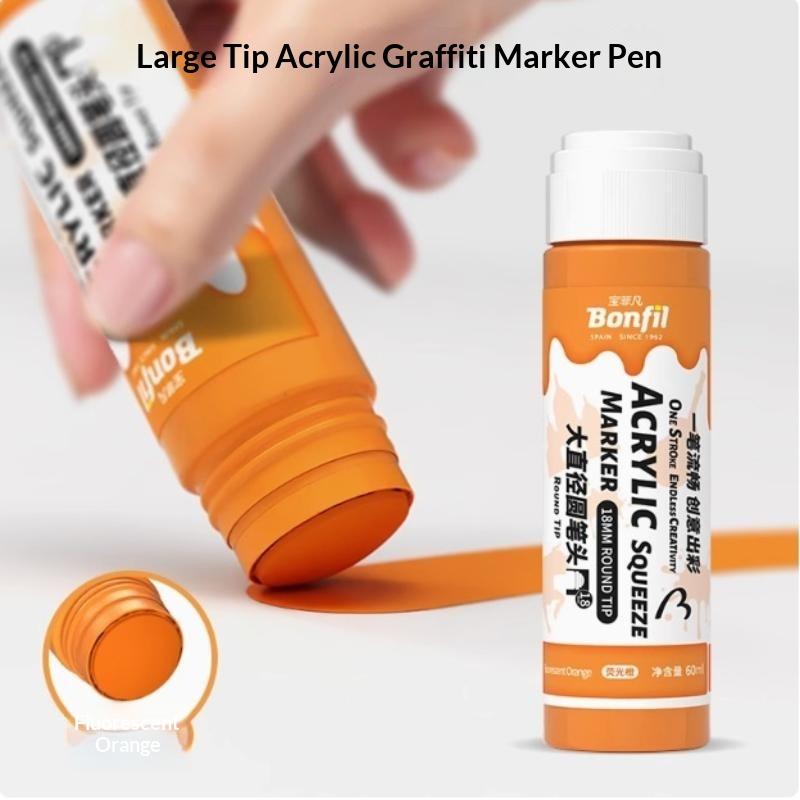 1Pcs 3Cm Jumbo Felt Tip Acrylic Paint Markers Graffiti Jumbo Colored Markers For Rock Painting Stone Ceramic Glass Wood Canvas