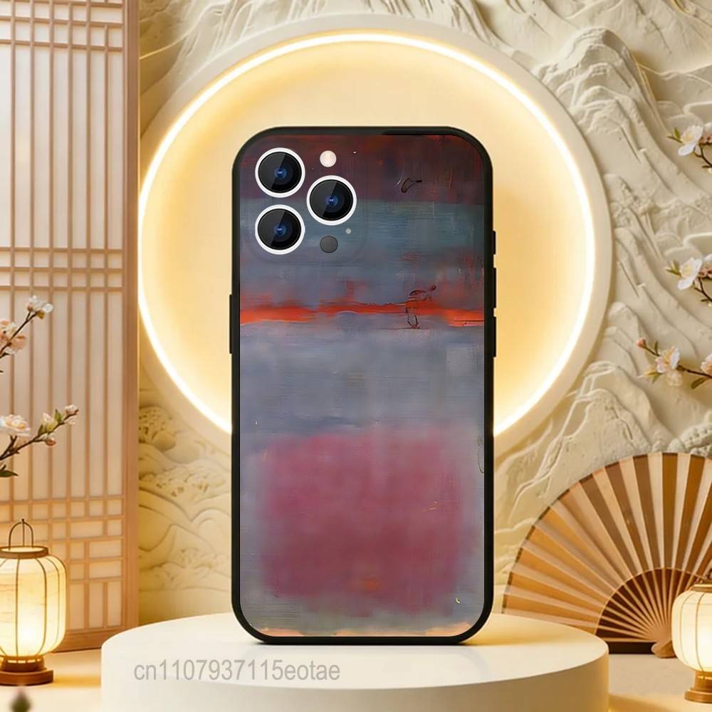 

Чехол для телефона Mark R-Rothko Art Силиконовый Мягкий Для IPhone 16,17,15,11,13,12,14,Mini,Pro,Max,Plus,Air,E Черный iPhone17