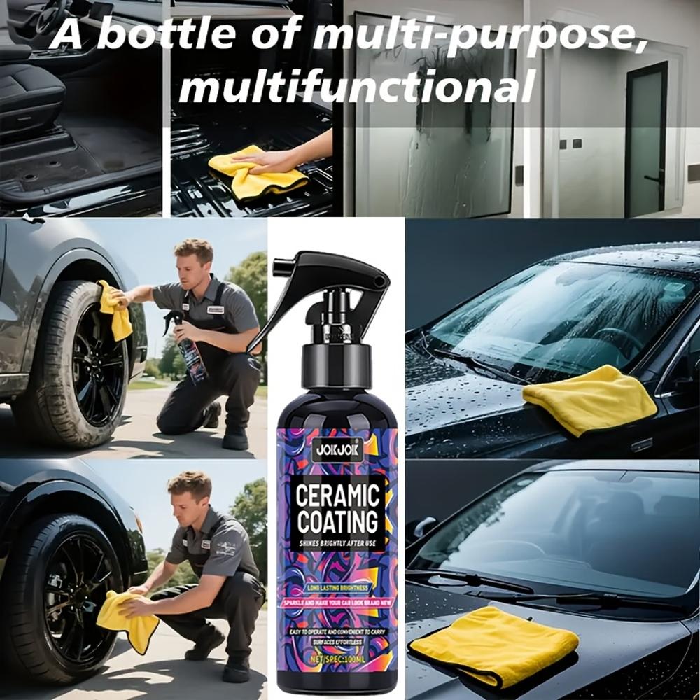 Car Ceramic Coating Spray: Lifetime Protection Solution for Smooth Surface Recovery, with Towel, Universal for Cars, Easy To Sol