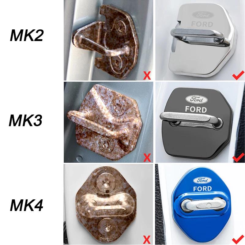Adesivo per Auto 4pz Copertura Decorativa di Protezione Serratura Porta Emblema custodia per Ford Kuga Territory Focus RS Escort Fiesta Mondeo Accesso
