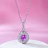 New S925 Silver Heart-shaped Full Set Pendant Necklace, Niche, Exquisite, Fashionable, High-quality Wedding Jewelry