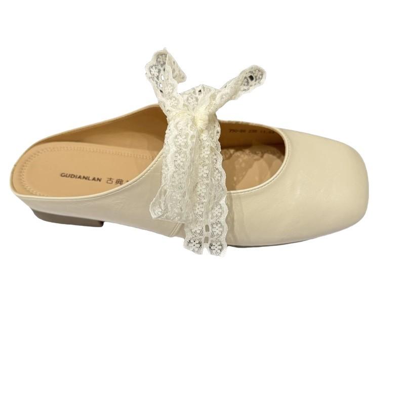 French Gentle Evening Shoes Bag Head Half Slippers Women's Summer Wear 2025 New Models with Skirts One Pedal Single Shoes Sandals