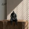 Unique Resin Sculptures for Table 3D Printed Contemplative Warrior Figurine Seated Edge Sitting Statue Gifts Men Desk Accessories Desktop
