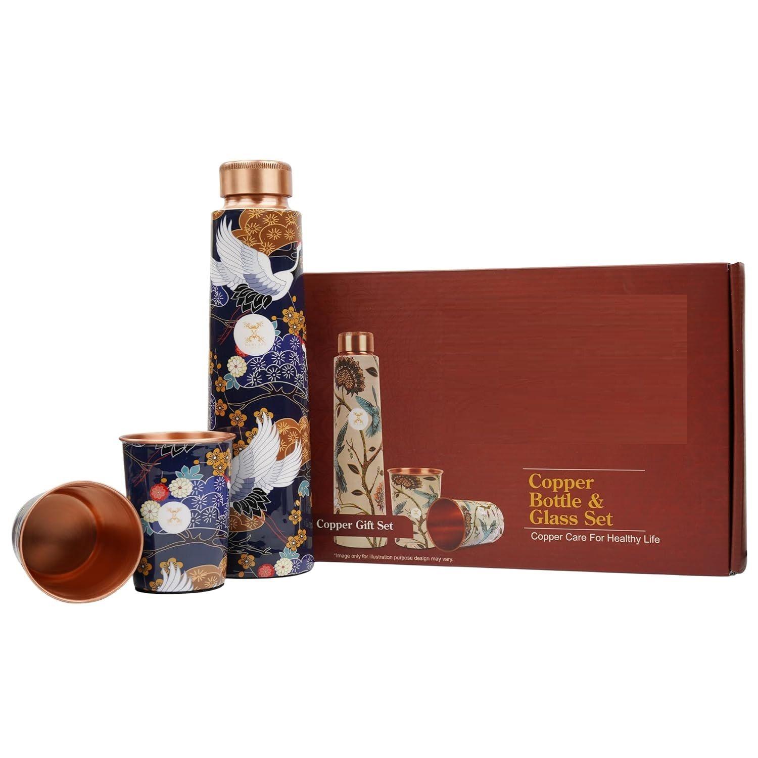 

Meena Print Pure Copper Water Bottle | Leak Proof, Durable & Rust Proof | Non-Toxic & BPA Free Bottles | Eco Friendly Water Bottle (900 ml)