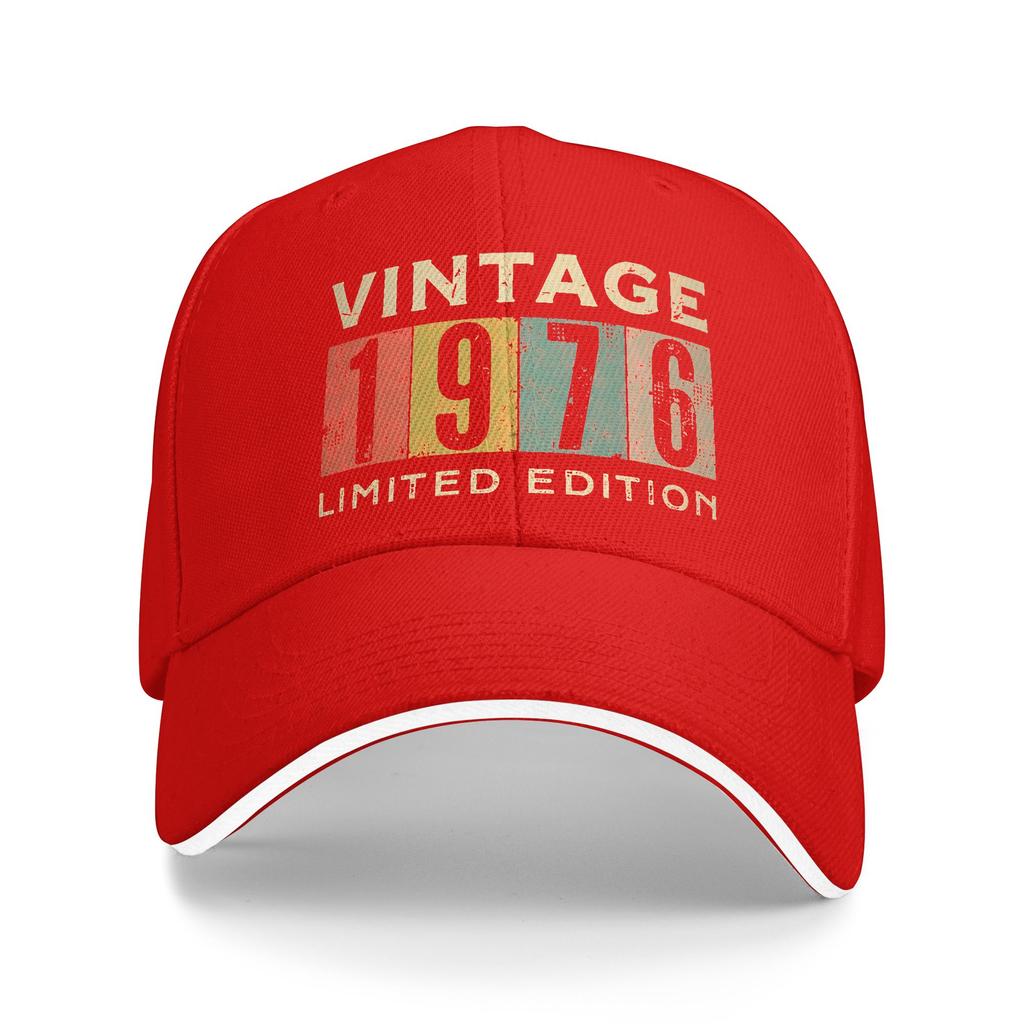 Vintage 1976 Limited Edition Birthday Funny Gift Sun Baseball Cap Summer Retro Trucker Hat For Men Running Hippie Baseball Caps