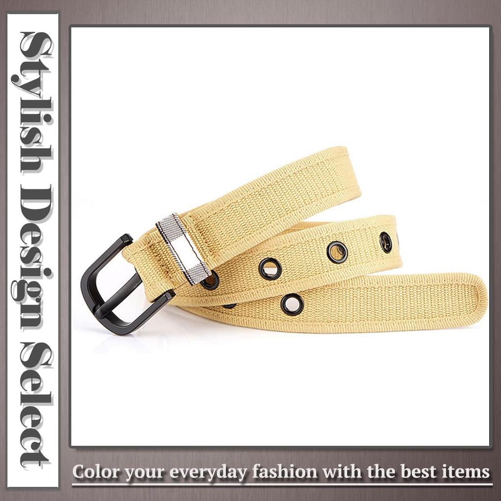 [One Limitation] Canvas Belt with Buckle, Adjustable, Durable, Lightweight, Simple, Casual Fashion for Men BP690 (Blue)