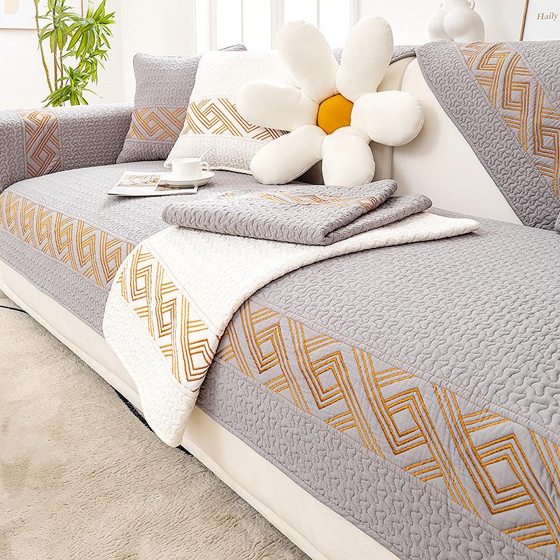Modern Simple Washed Cotton Sofa Cushion Four Seasons Universal Non-Slip Sofa Cover Modern Cushion Towel Cotton Thickened