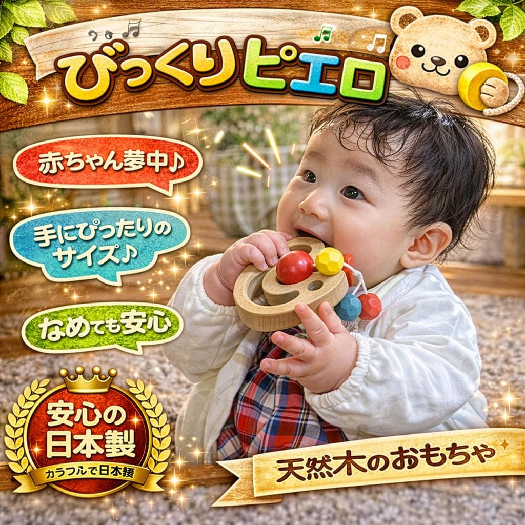 Surprise Clown - Japan Good Toy Award Winner (A Fun Wooden Toy That Can Also Be Used As a Pacifier or Teether!) Wood Education - Recommended As a Baby