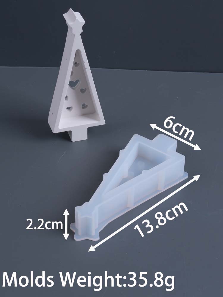 Hollow Christmas Tree Ornament Silicone Mold DIY Christmas Light Aromath Plaster Molds Concrete Resin Candle Holder Craft Making