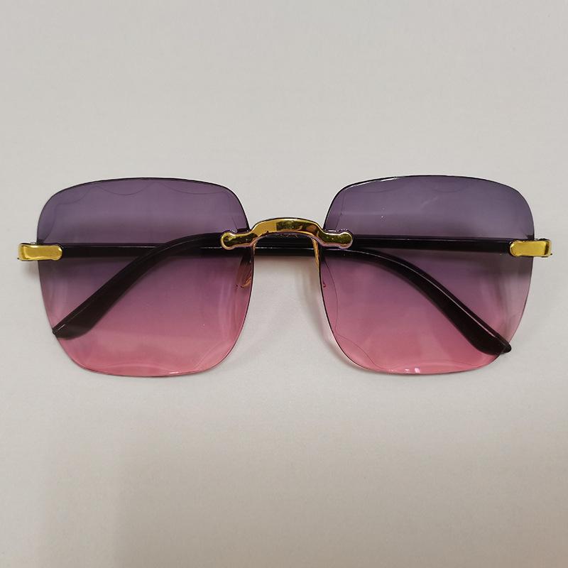 6 European and American Frameless Square Sunglasses Fashion Trend Trimmed Frameless Sunglasses Women's Street Show Sunglasses