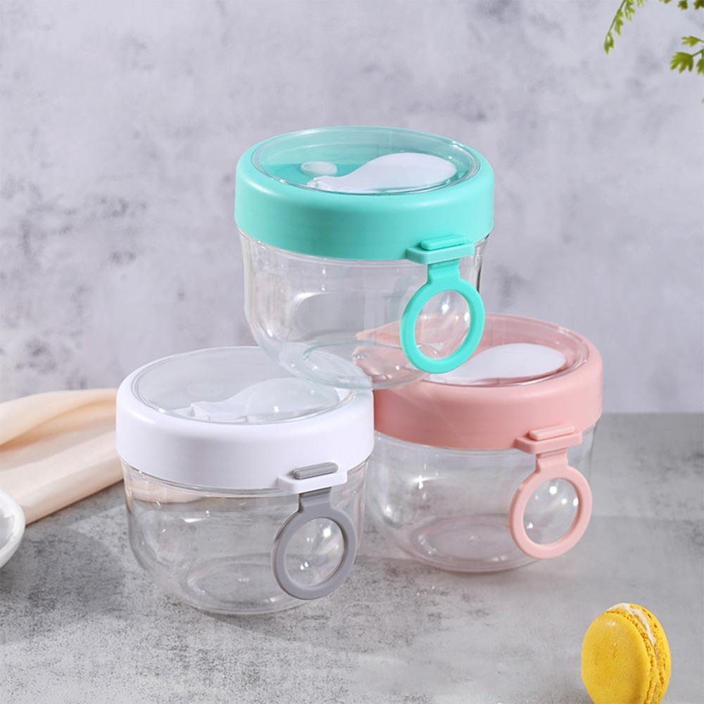 Food Grade Oatmeal Cup With Spoon Yogurt Jar Smooth Edge Sealed Cup Breakfast