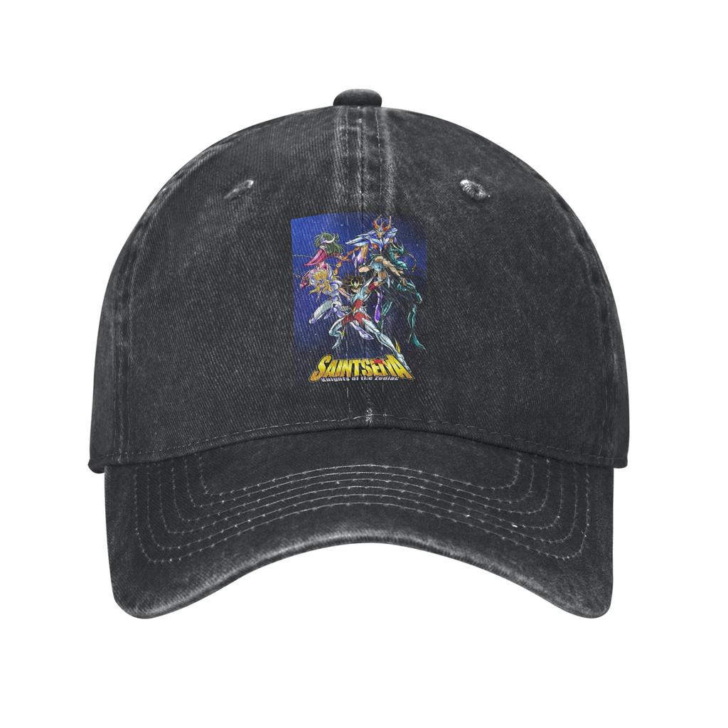 Knights Of The Zodiac Saint Seiya Anime Denim Fabric Cap Casual Baseball Caps Adjustable Hat Summer Unisex Baseball Hats