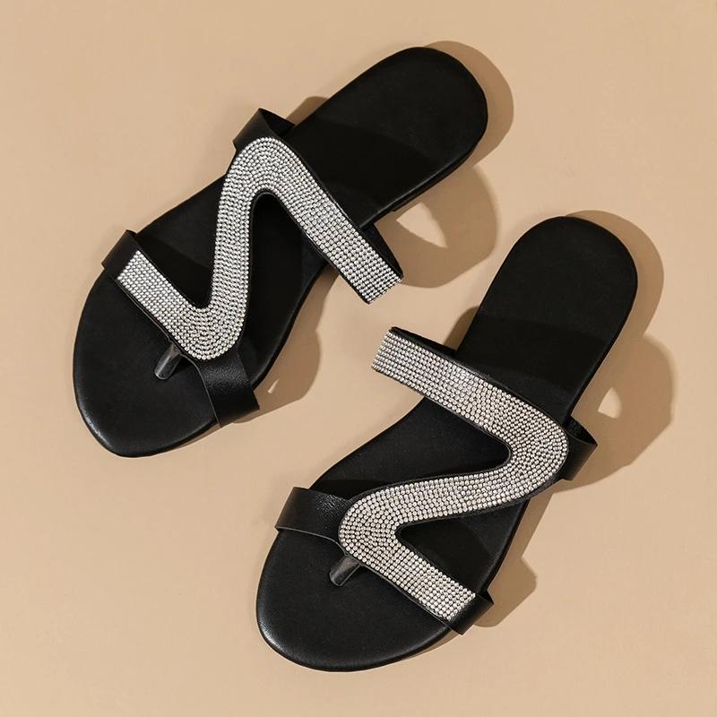 

Fashion 2024 Women Summer Trend Anti-slip Flat Bling Slippers Outdoor Beach Women Fashion Slip on Lightweight Sandals Shoes for Women 36 белый