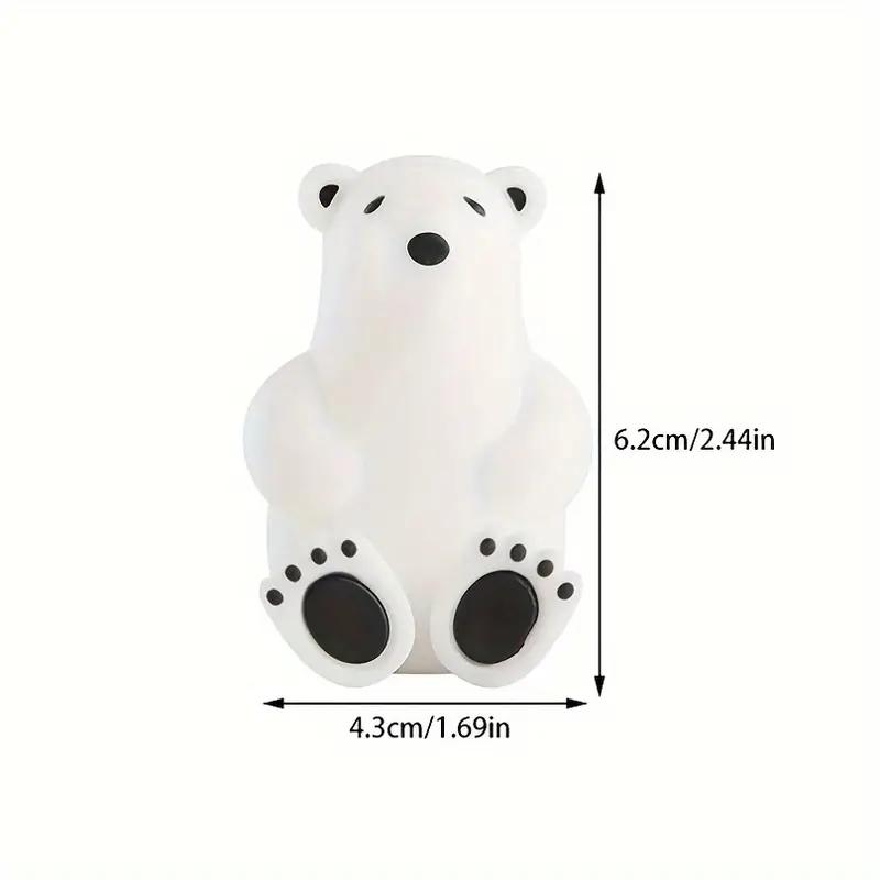 1PCS Punch-free Polar Bear Silicone Toothbrush Holder Suction Cup Accessory Rubber Band Mask Storage Wall Mount Bracket
