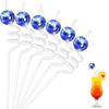 6Pcs/set Discos Decorative Straws Plastic Cocktail Straws Glitter Mirror Discos Balls Drinking Decor for Discos Party