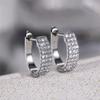 Huitan Dainty U Shaped Hoop Earrings for Women  Color Circle Earring with Crystal CZ Stone Simple Stylish Female Jewelry