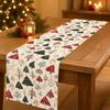 Mixed Pine Tree Pattern Holiday Tablecloth Polyester Party Table Decor Table Runner  Festive Dining