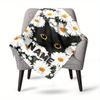 Home Customize Your Name Blankets Cute Girl With Cat On Branch Comfortable Soft Lightweight Allseason Multipurpose Blanket For Picnic Sofa Office Bed