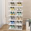 1PC 6 Tier Foldable Shoe Box Clear Stackable Shoe Organizer Dustproof Collapsible Shoes Storage Cabinet for Closet Entryway